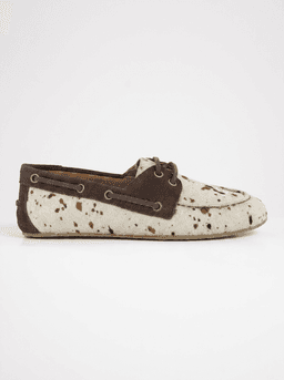 Mocasin Cuero Mujer Aria Print Cafe 39