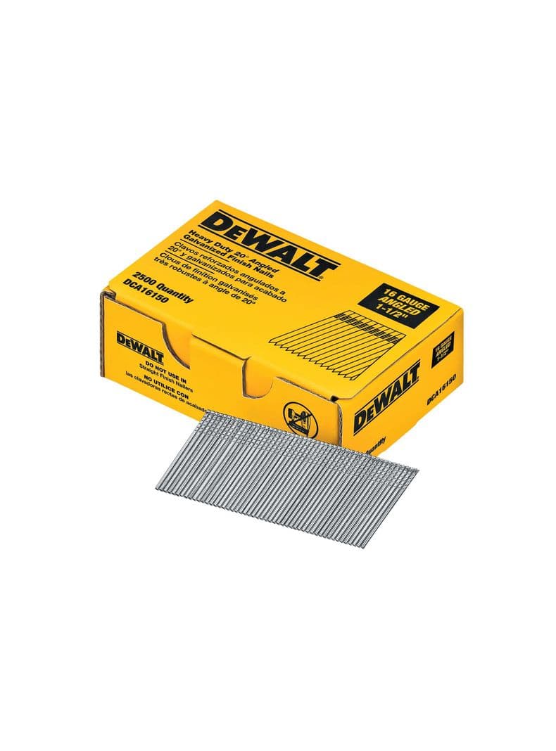 Caja de 2500 clavos reforzados 1-1/2" 16GA DEWALT DCA16150 Amarillo