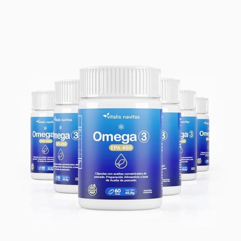 Omega 3 Epa 450 Dha 360 C psulas X 6 Meses Vitalis Navitas Azul