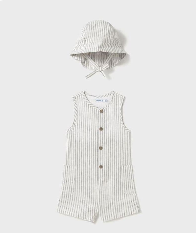 Peto corto con gorro bebe nino Gris 4 anos