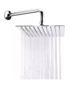 Brazo De Ducha 40cm + Plato De Ducha 25cm Acero Inox Taumm Plateado Metalico