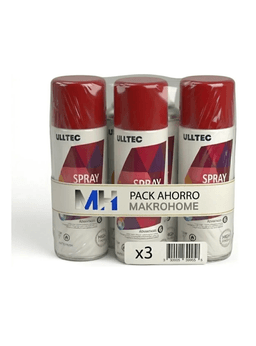 Pack X3 Pintura Spray Tela Madera Metal Plastico Vehicular ROJO SCARLET Rojo Oscuro