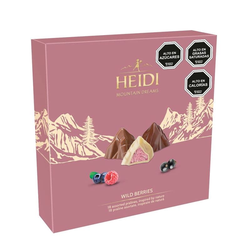 Estuche Choc. bombones Heidi mountain dreams frutos bosque.