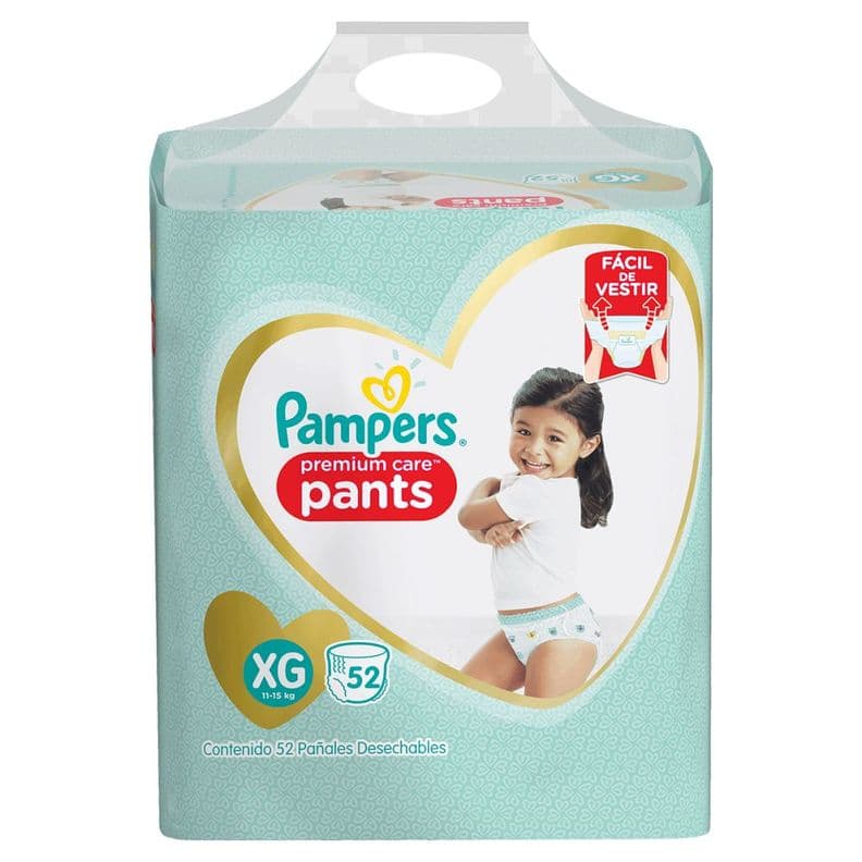 Pampers Panal Pants Premium Care XG x 52 Uds Blanco