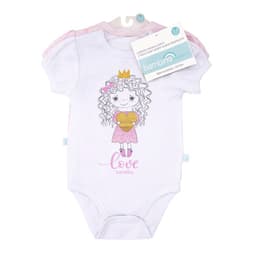Set 2 Bodys Manga Corta Rosado Princesa Nina 6 - 9 Meses 6-9 meses