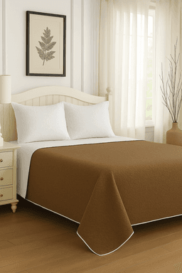 Cubrecama Quilt Reversible King 280x260cm Cafe