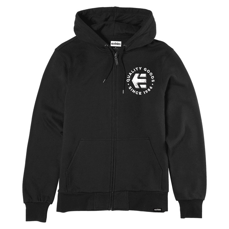 Poleron Men Zipper Since 1986 Hoodie Black White Negro XL