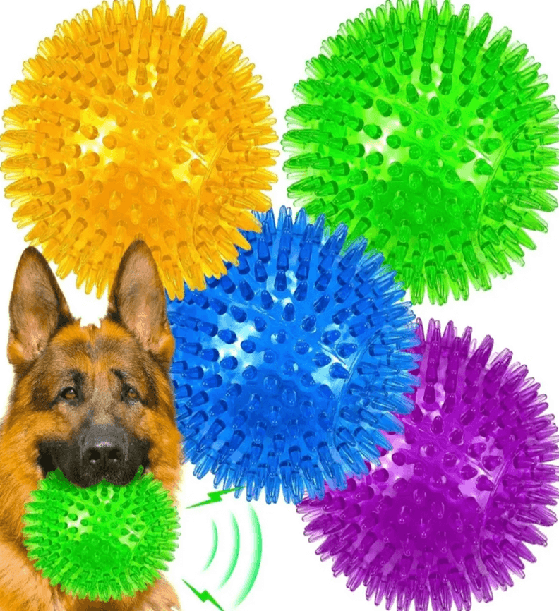 Set 3 Pelotas Juguete Luz y Sonido Mascotas Perros Gatos 6cm