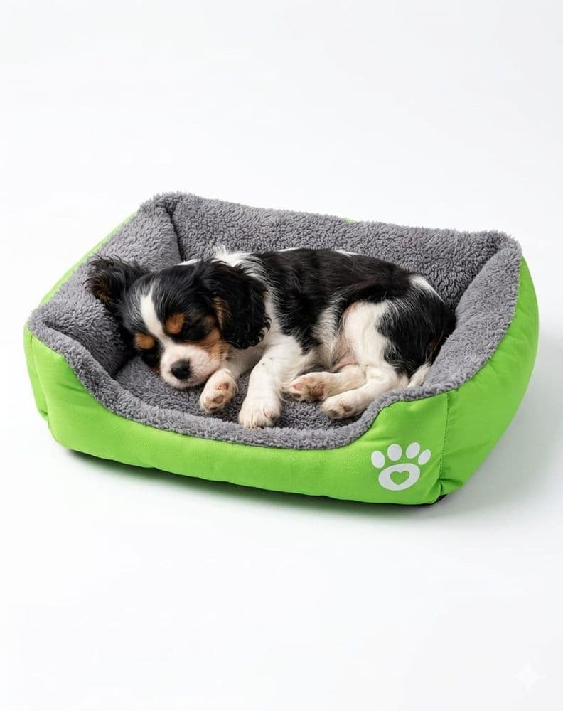 Cama Ultrasuave para Mascotas Perros Gatos Rectangular Talla Xl 80cm X 60cm Verde