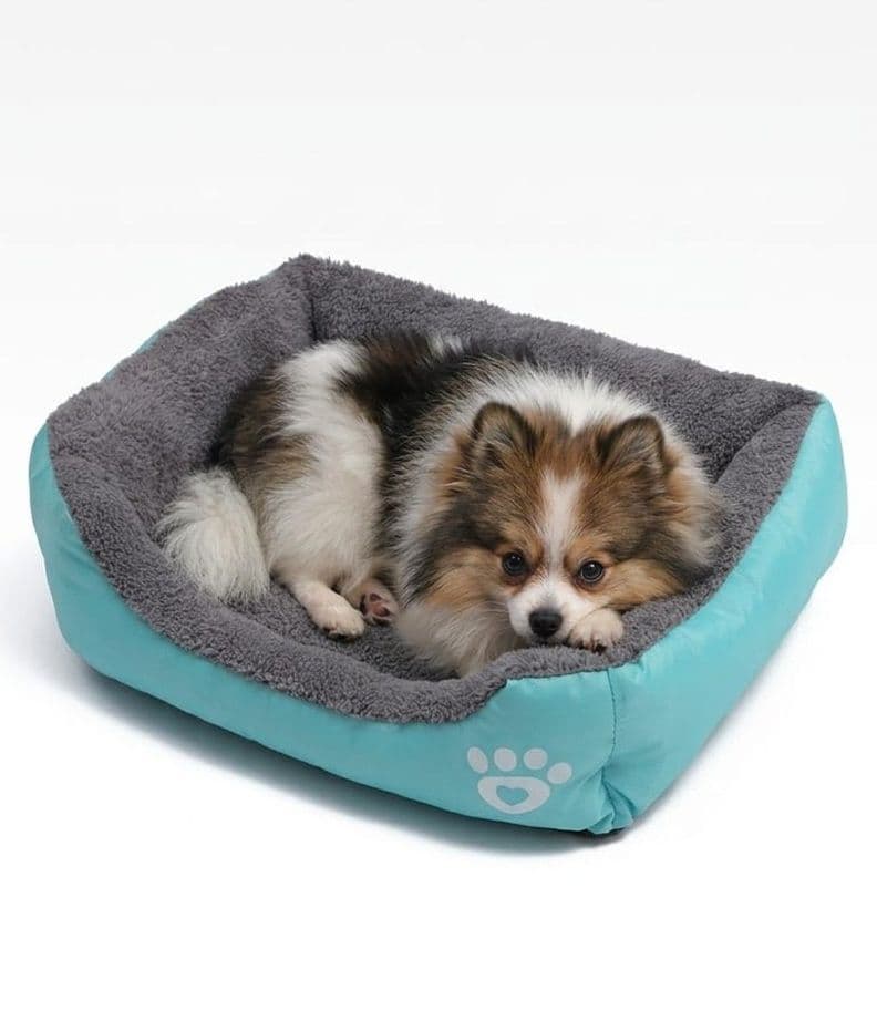 Cama Ultrasuave para Mascotas Perros Gatos Rectangular Talla Xl 80cm X 60cm Turquesa