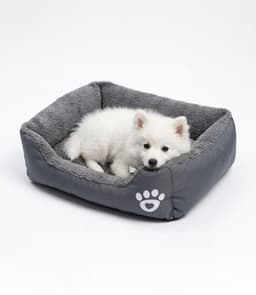 Cama Ultrasuave para Mascotas Perros Gatos Rectangular Talla M 54cm X 42cm Gris