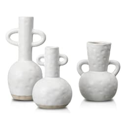 Set 3 jarrones rusticos blancos Blanco