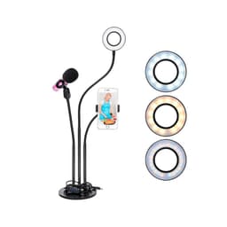Soporte aro de luz led 3 en 1 Negro
