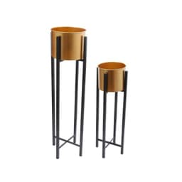 Set 2 maceteros con pedestal dorados Dorado