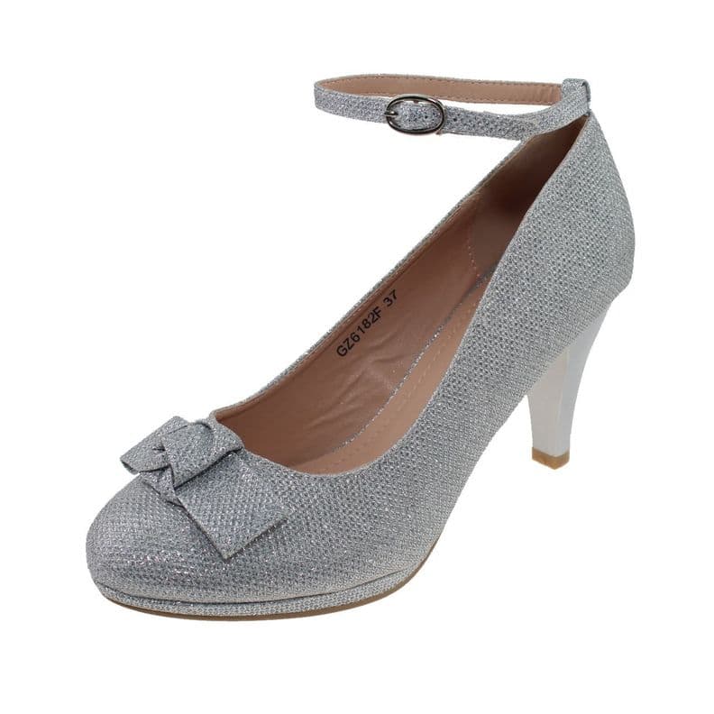 Zapato Plata Via Franca Mujer Plateado Metalico 38