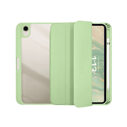 Funda Para iPad Mini 6/7 A17pro Smart Cover Clear Verde Menta