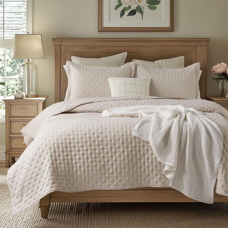 Cubrecama Quilt + Fundas De Almohada Cobertores Acolchado King Aura Zeus Beige 0