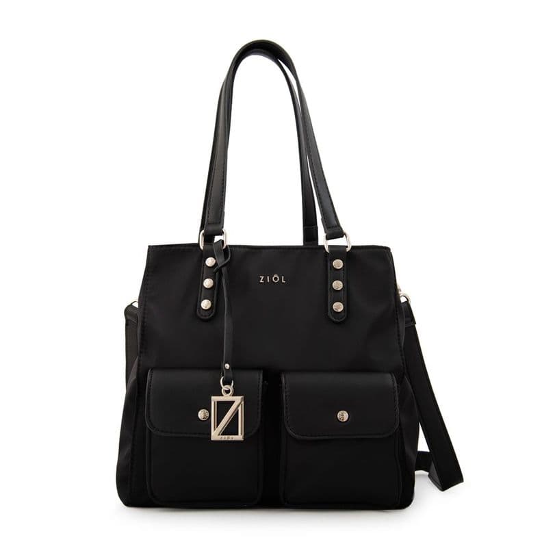 Cartera tote alisa mediana negro especial
