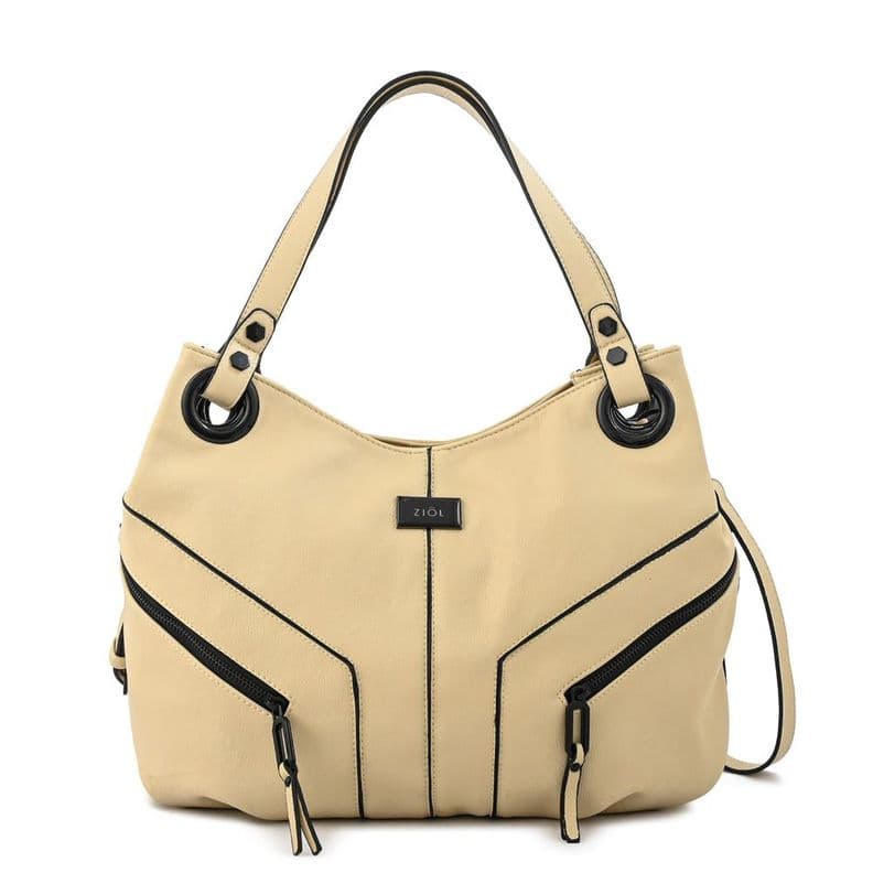 Cartera tote tres divisiones ema mediana blanco crudo