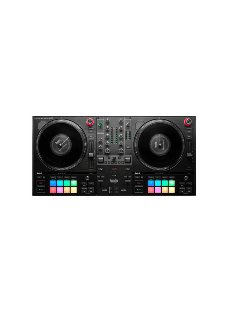 Controlador DJ Hercules Inpulse T7 con Platos Motorizados 7 Pulgadas Compatible con Serato Negro