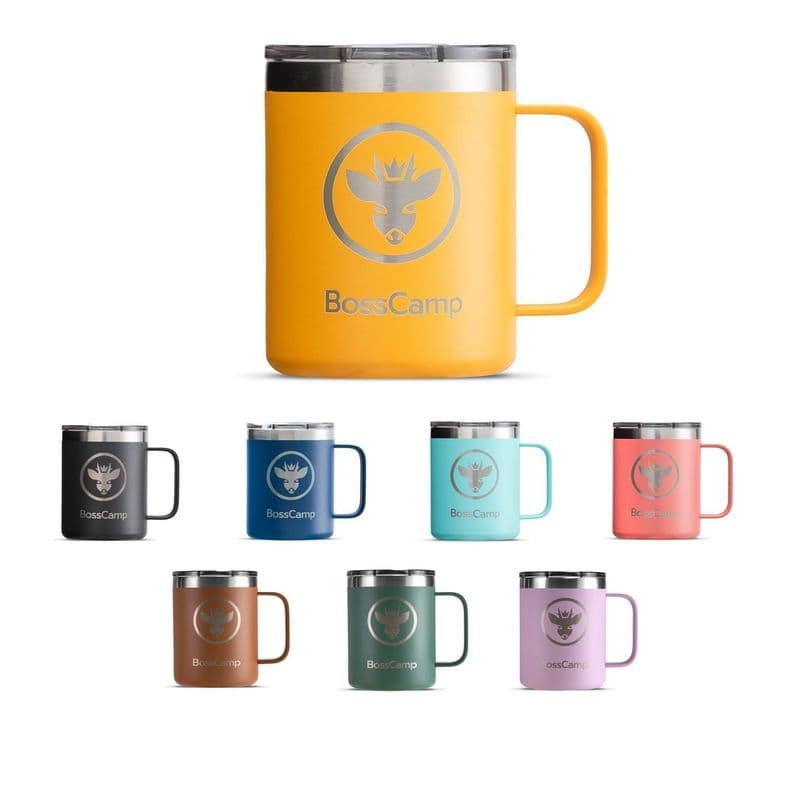 TAZA TERMICA TAPA MAGNETIC SLIDER 350 ML TERMO MUG BOSSCAMP Amarillo