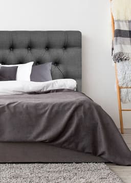 Respaldo de Cama Capitone Premium Lino Grafito - 2 Plazas