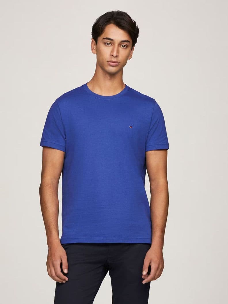 Polera Essential C-Neck Slim Fit Azul S