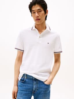 Polo Con Ribetes Tipped Slim Fit Blanco XS