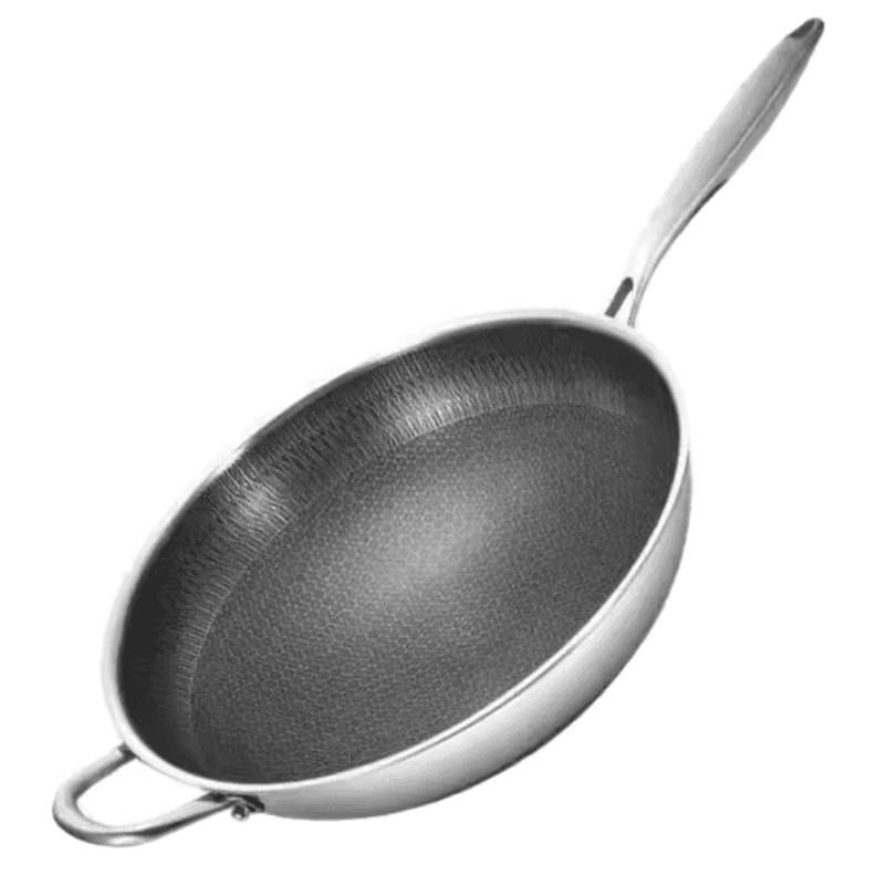Wok Acero Inoxidable 34cm Antiadherente Panal Doble Asa Gas/Induccion