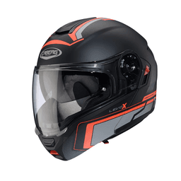 Casco para moto Caberg Levo X Elite Matt Back/Grey/Red Fluor Gris Espejado Rojo M