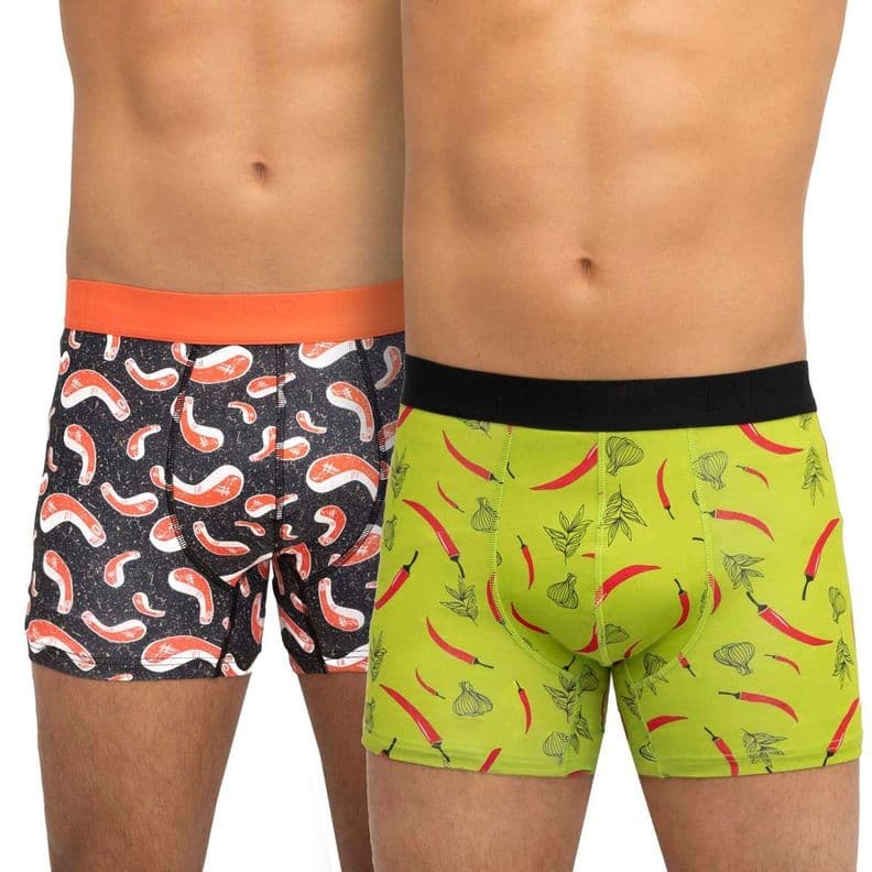 Pack Boxer Cotton Spandex Iconos Carne/Ajis Negro L