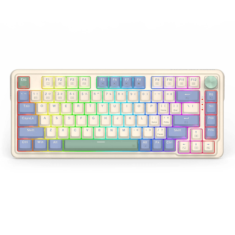 Teclado Gamer Redragon Ucal Pro K673 RGB Red Switch Blanco/Celeste Espanol