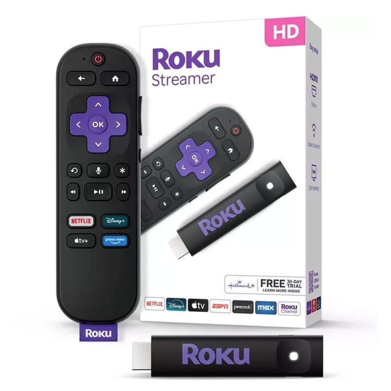 Roku Streamer HD 2025 1080p Control por Voz Netflix Disney+ HDMI - Negro