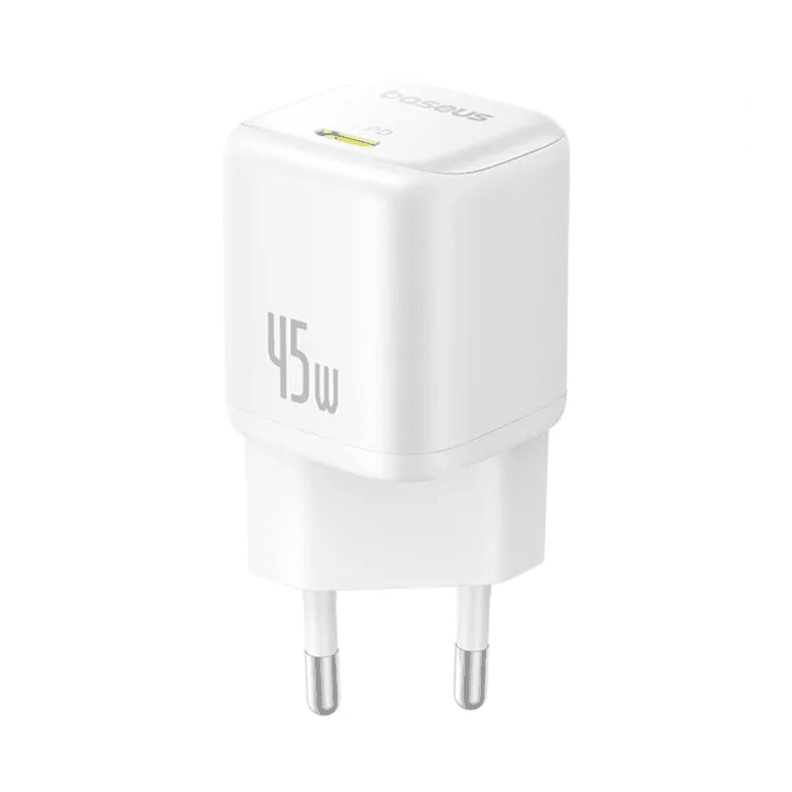 Cargador Rapido Baseus PicoGo GaN6 USB C 45W Blanco