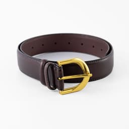 Cinturon Cuero Clasico Pasador Metal Mujer Moro Mailea Cafe M