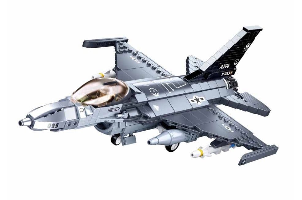 Avion de bloques F-16C Fighting Falcon Fuerza Aerea de Chile Gris Oscuro