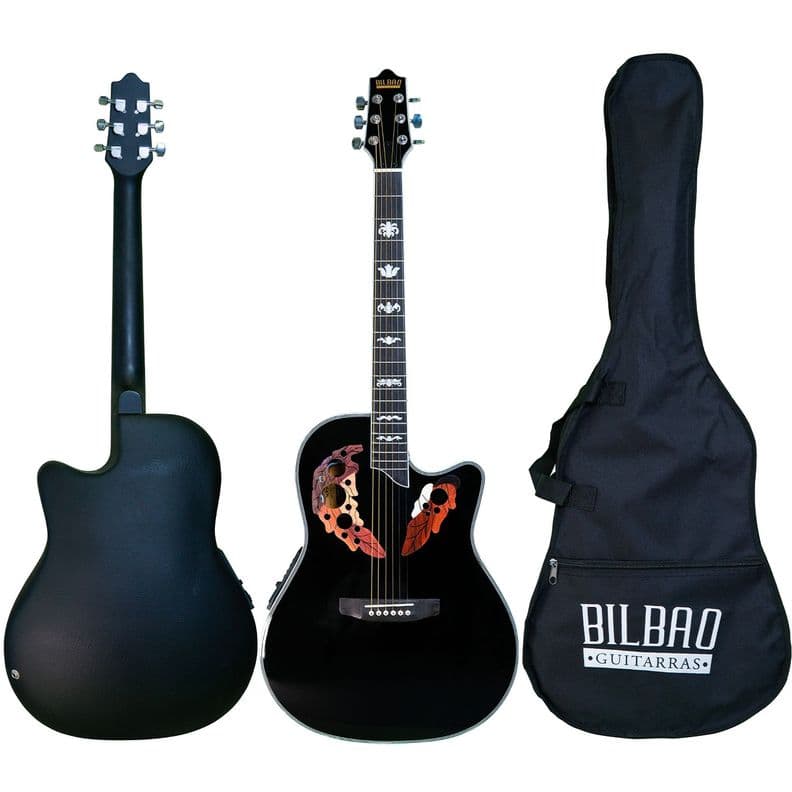 Guitarra Electroacustica Bilbao BIL-800CE-BK + Funda Negro