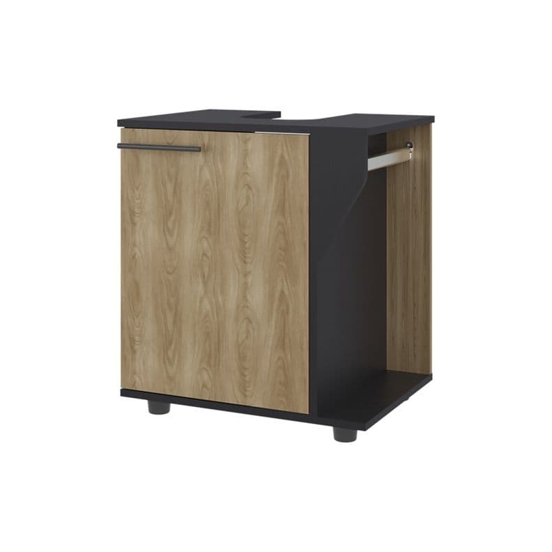 Mueble Para Lavamanos 1 Puerta Negro Y Cafe Claro