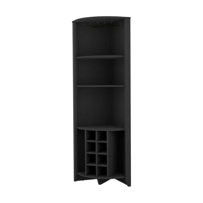 BAR ESQUINERO 8 BOTELLEROS Y PORTACOPAS FM-002N - NEGRO