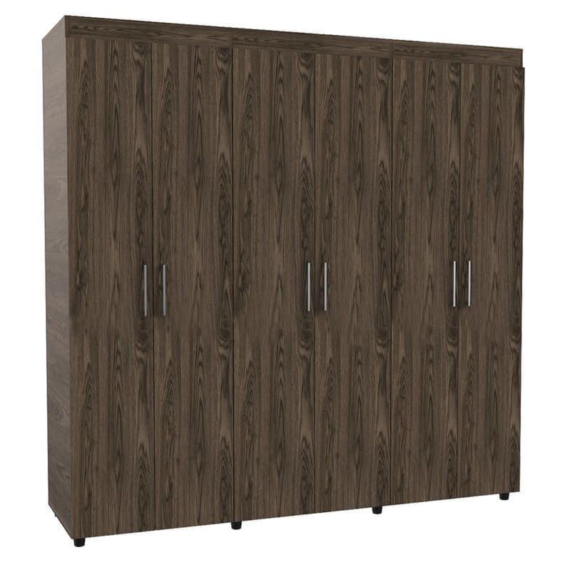 Closet 6 Puertas 2 Cajones Fm-012O Cafe Oscuro