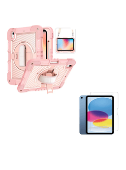 Funda Armadura 360 lamina Vidrio Compatible Con iPad Air 11 M4 2026 Rosado