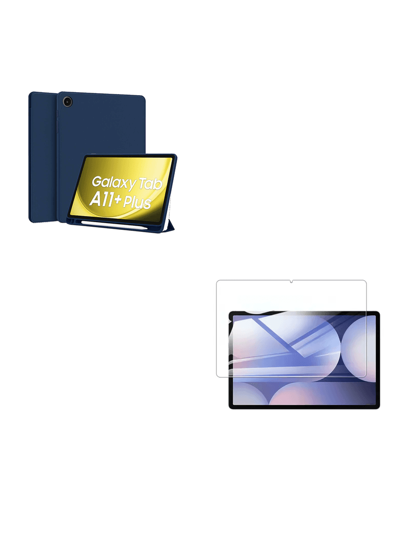 Funda Smart Cover Para Tablet Samsung A11 Plus Con Lamina Azul