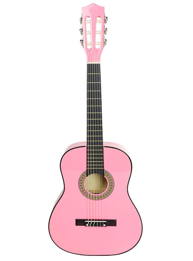 Guitarra Clasica De Nino 30 Pulgada Madera Con Funda Hendrix Rosado