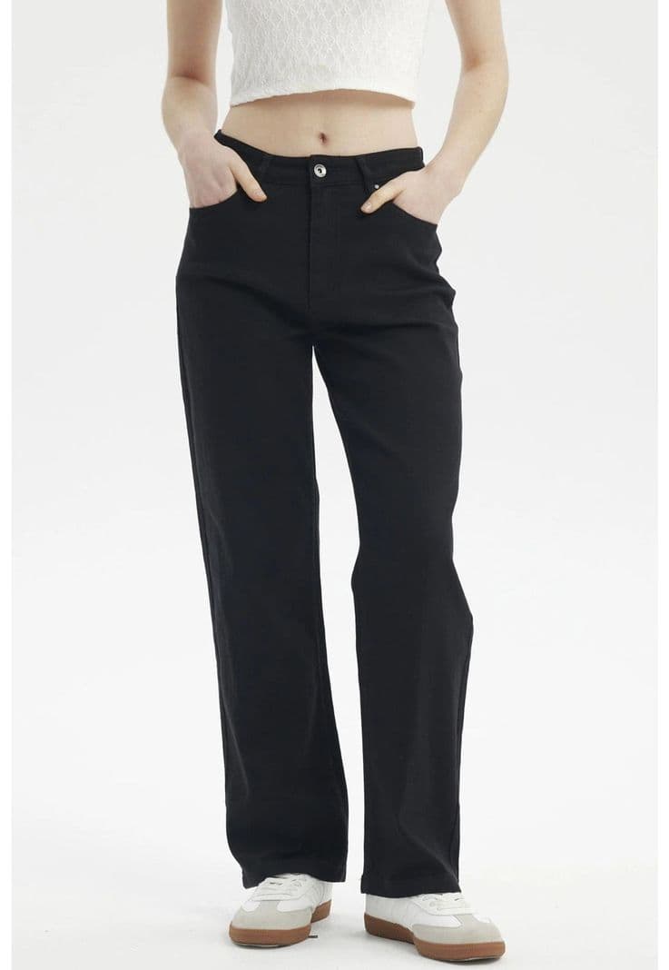 Jeans Mujer Calce Recto Color Negro - ll 38