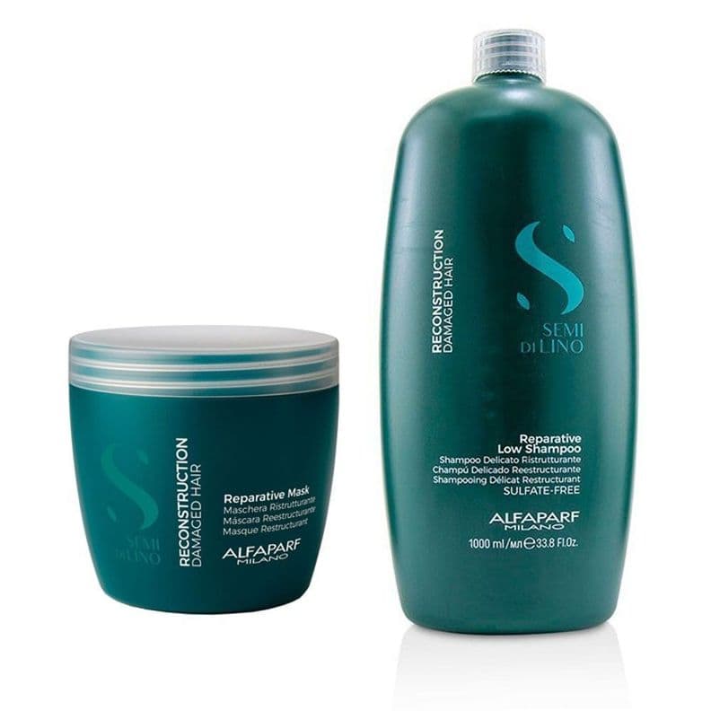 ALFAPARF XL Shampoo+ Mascarilla Reconstruccion Semi di lino