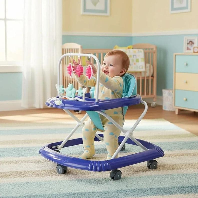 Andador Plegable Infantl Con Musica Bebes Portable Unisex Azul