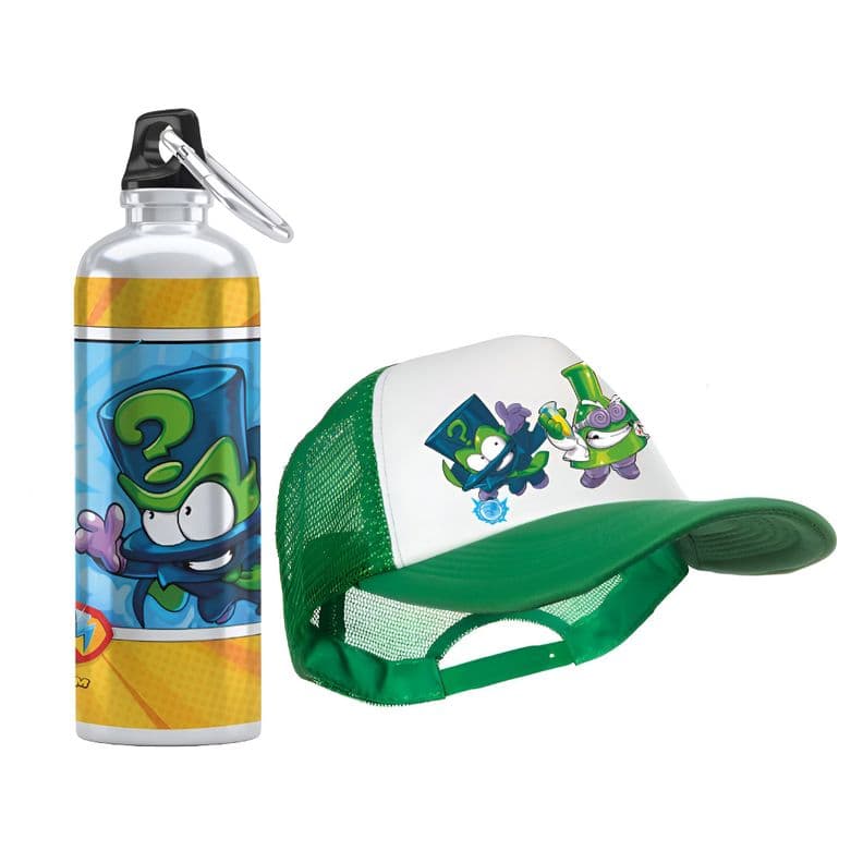 Pack Botella de Agua y Jockey Super Zings Enigma y Profesor K