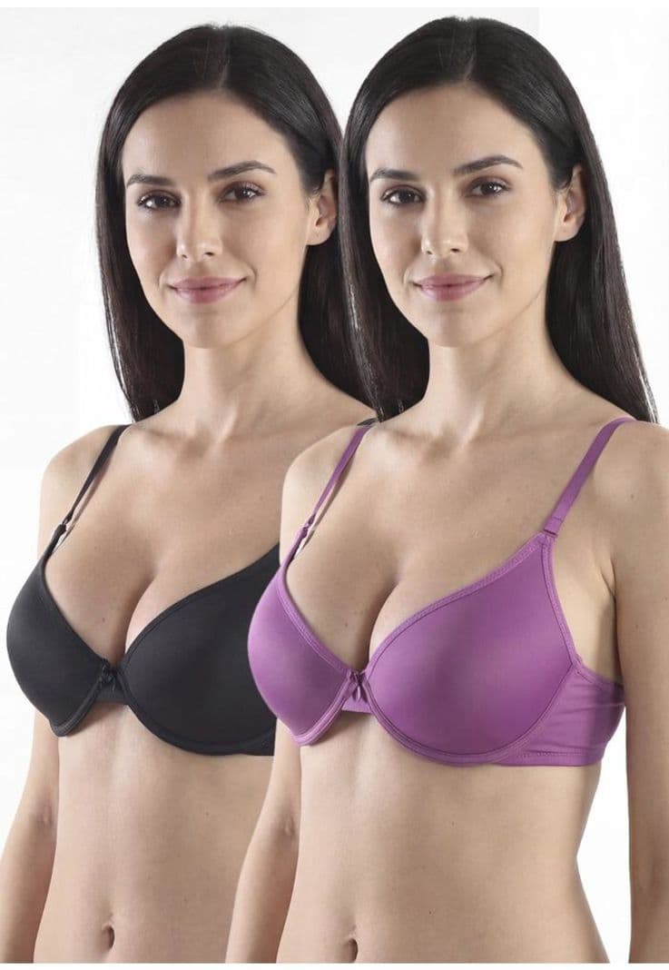 Pack 2X Sosten Push Up Microfibra P250.022-MOR Kayser Morado 32 B