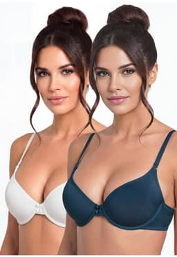 Pack 2X Sosten Push Up Microfibra P250.022-AZU7 Kayser Azul 32 B