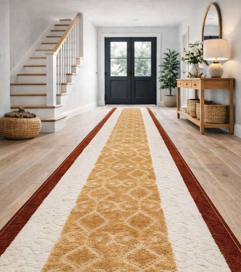 Alfombra de Pasillo Cafe 67 cm x 7 metros con Goma Sin Overlock